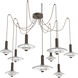 Cirrus LED 60 inch Flat Bronze Swag Multi-Pendant Chandelier Ceiling Light in 3000K LED, Clear Granite