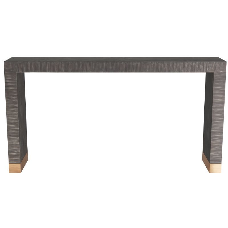 Andreas Dark Gray Straw Marquetry Console Table