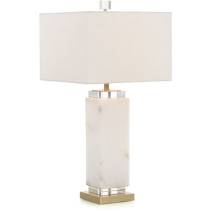 Leah White Alabaster Table Lamp Portable Light