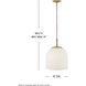 Willa 1 Light 12 inch Heritage Brass Pendant Ceiling Light, Semi-flush Mount