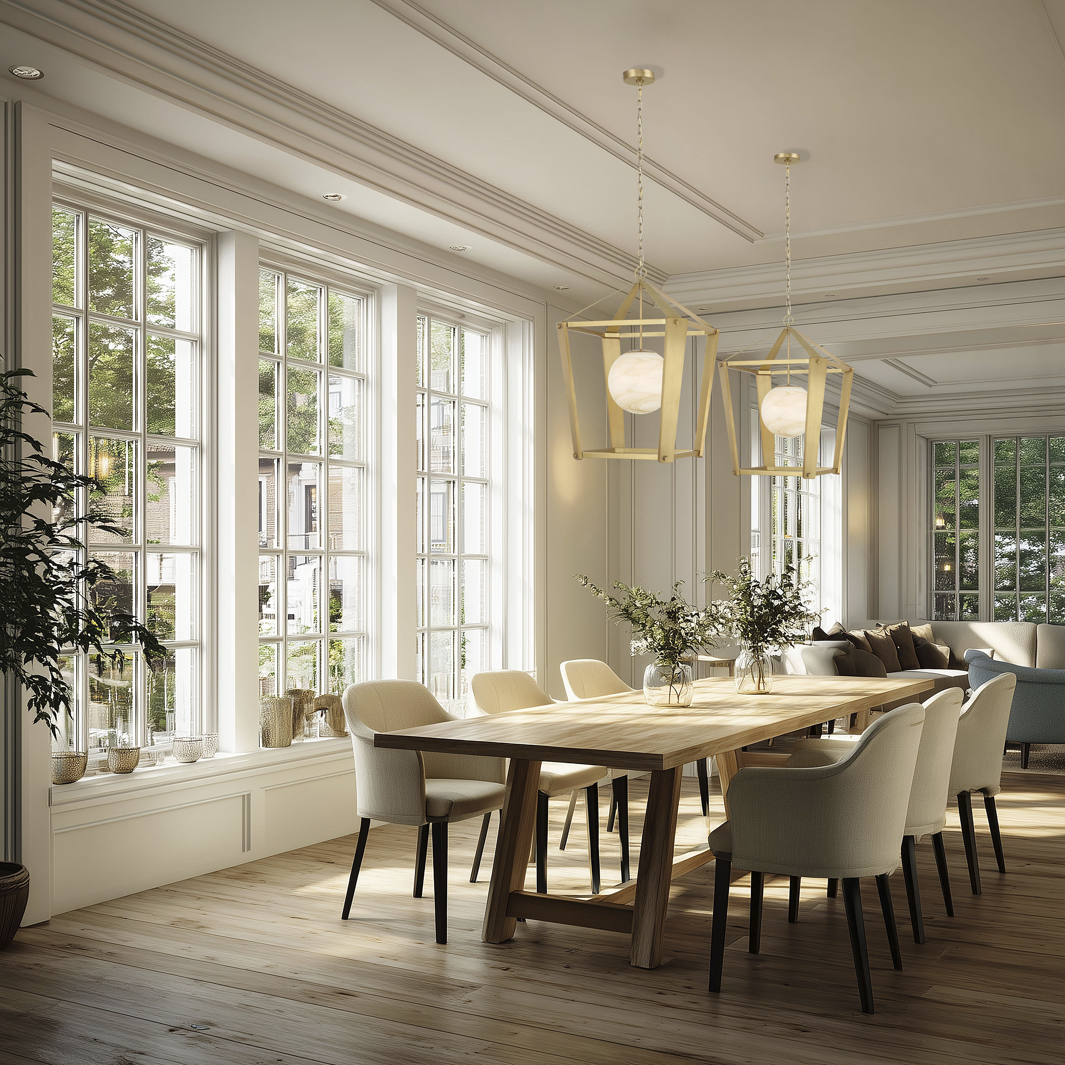 Shimmer 1 Light 20.5 inch Legacy Brass Pendant Ceiling Light