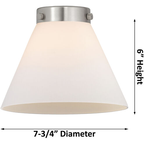 Ballston Large Cone 1 Light 8 inch Polished Nickel Semi-Flush Mount Ceiling Light in Seedy Glass