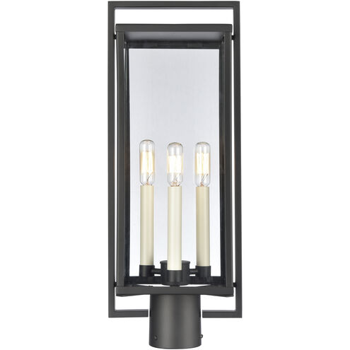 Gladwyn 3 Light 21.5 inch Matte Black and Off White Outdoor Post Light