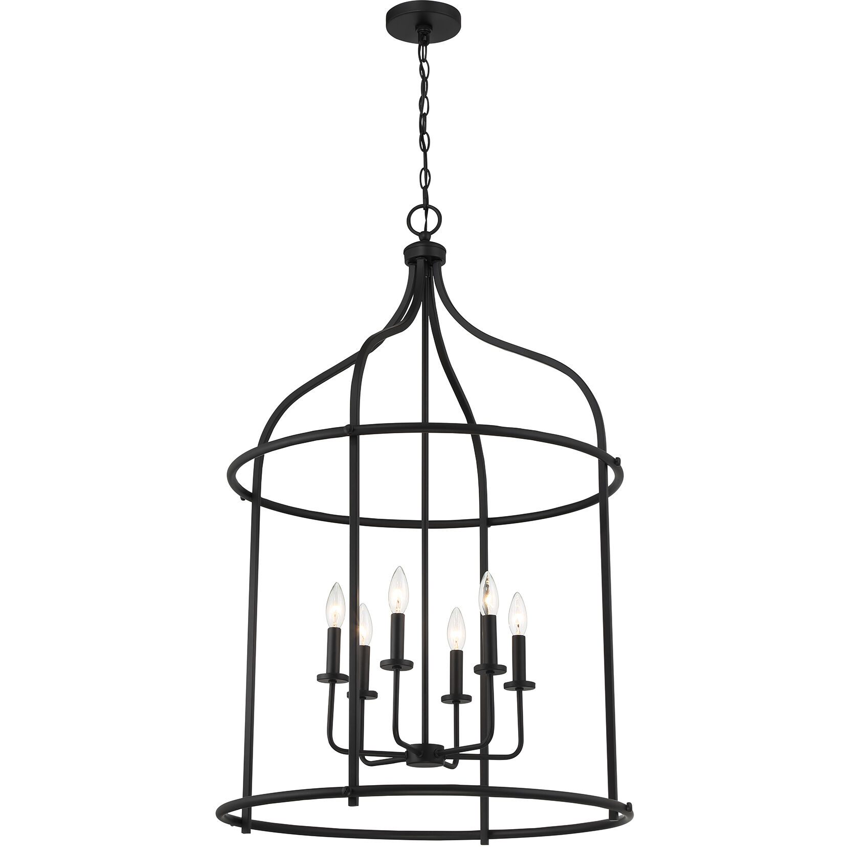 Brookstone 6 Light 26 inch Matte Black Pendant Ceiling Light