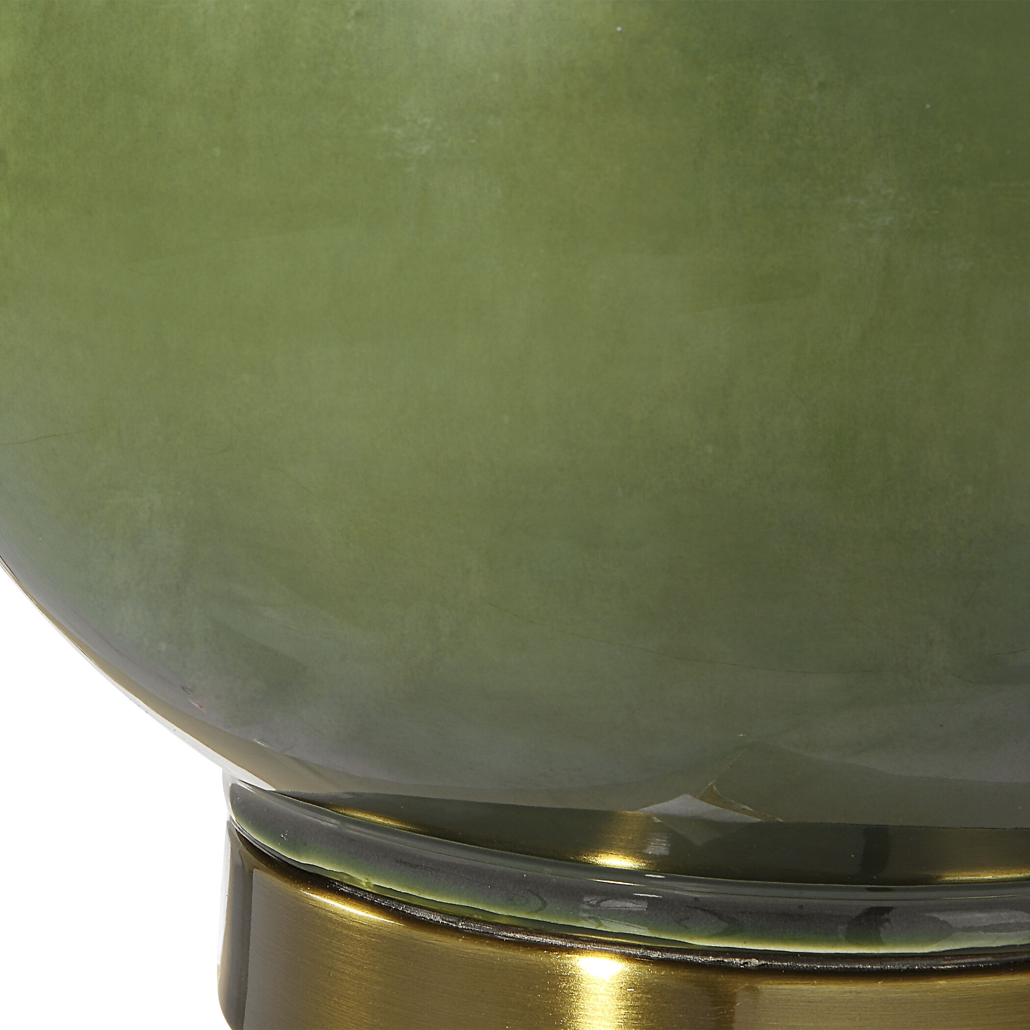 Gourd 30.5 inch 150 watt Moss Green Glaze and Antiqued Brass Table Lamp Portable Light