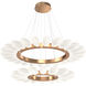 Fiori LED Novel Brass Chandelier Ceiling Light, Radial Ring