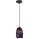 Chianti 1 Light 5 inch Oil Rubbed Bronze Pendant Ceiling Light in Purple Swirl, Cord