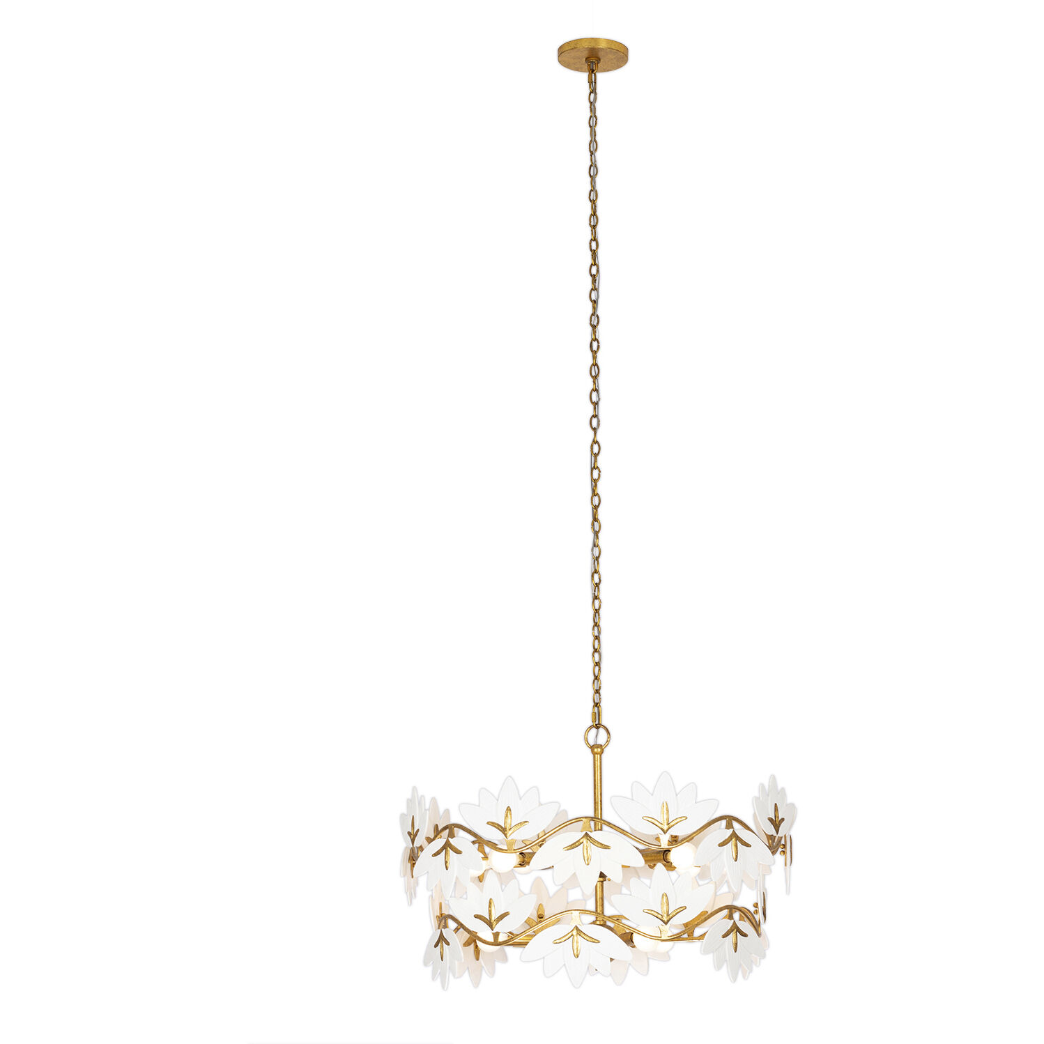 Bloom 11 Light 28 inch Oxidized Gold Leaf Pendant Chandelier Ceiling Light