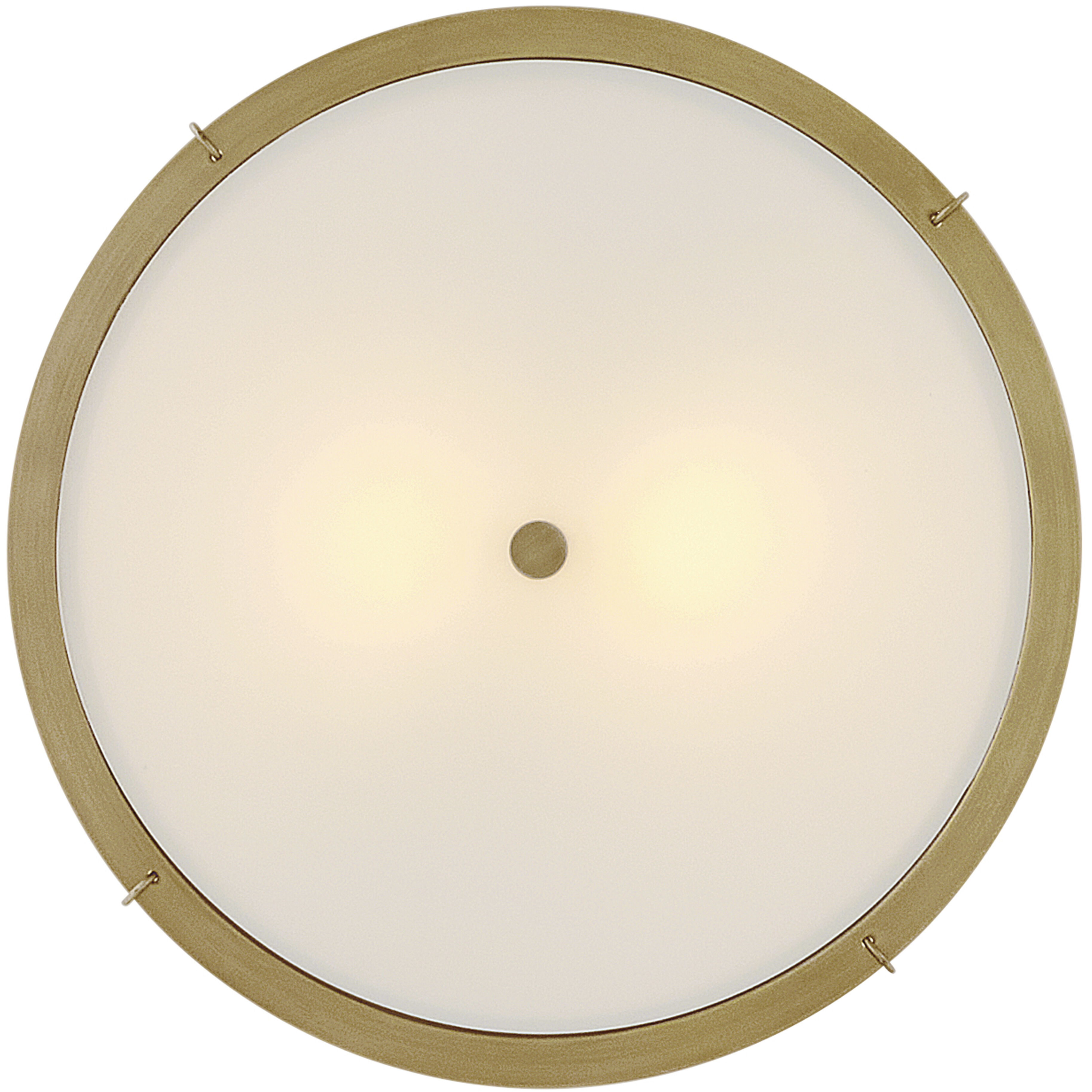 Clarke 2 Light 15 inch Lacquered Dark Brass Semi-Flush Mount Ceiling Light in Lacquered Dark Brass with Off White