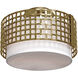 Tweed 2 Light Gilded Brass Semi Flush Ceiling Light