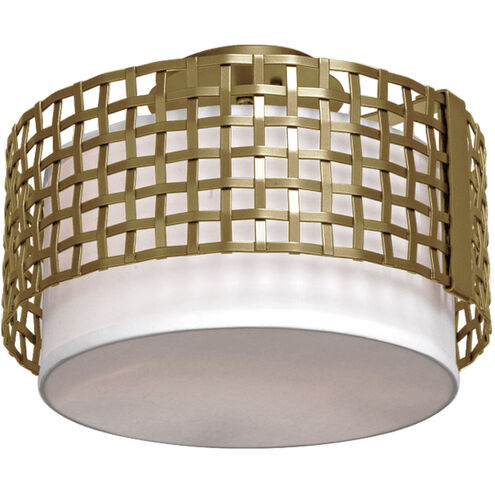 Tweed 2 Light Gilded Brass Semi Flush Ceiling Light