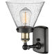 Ballston Large Cone 1 Light 8 inch Black Antique Brass Sconce Wall Light in Seedy Glass