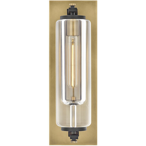 Lourde 1 Light 18 inch Heritage Brass with Black Outdoor Wall Mount