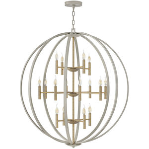Euclid LED 44 inch Cement Gray with Brushed Gold Indoor Chandelier Ceiling Light