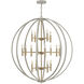 Euclid 16 Light 44 inch Cement Gray with Brushed Gold Indoor Chandelier Ceiling Light