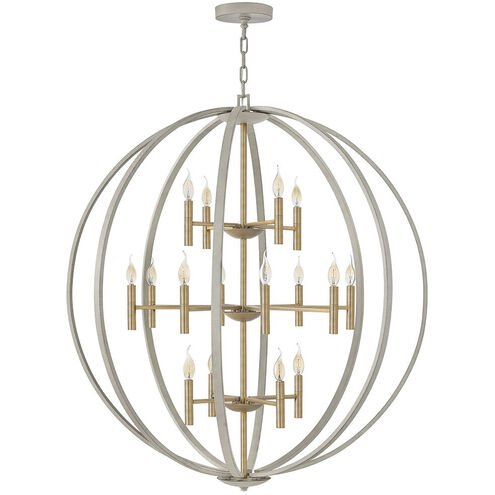 Euclid 16 Light 44 inch Cement Gray with Brushed Gold Indoor Chandelier Ceiling Light