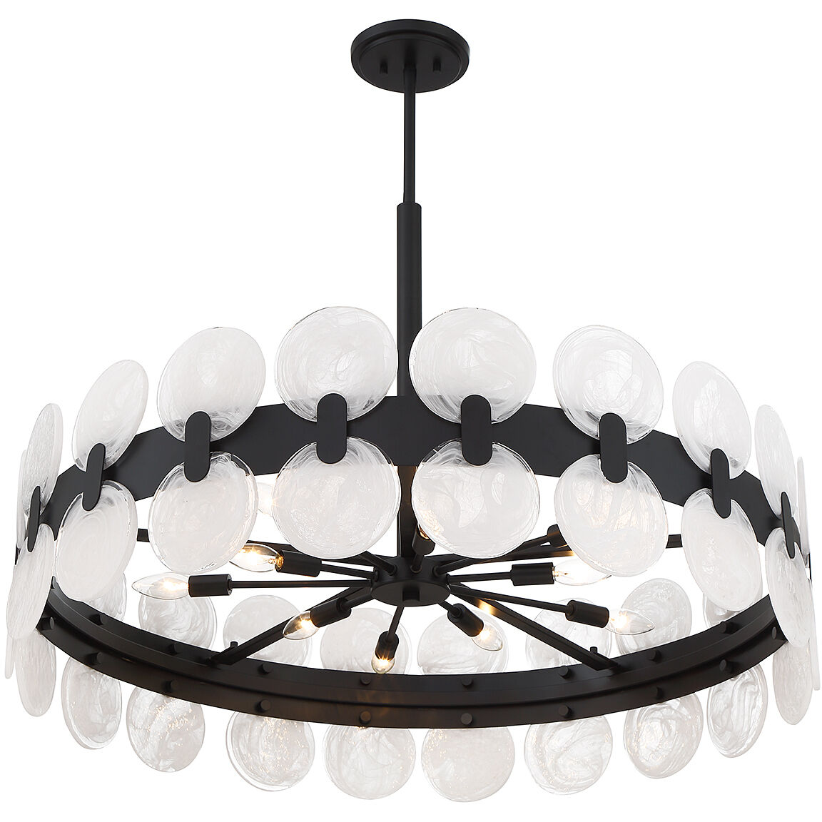 Boca 10 Light 35.5 inch Matte Black Chandelier Ceiling Light