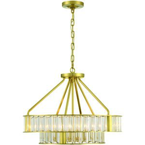 Farris 6 Light 24.5 inch Aged Brass Chandelier Ceiling Light