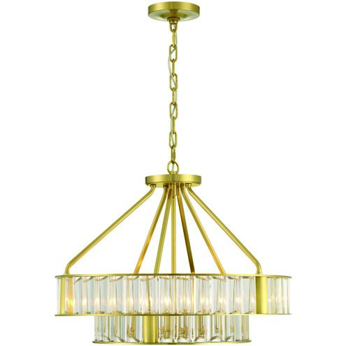 Farris 6 Light 24.5 inch Aged Brass Chandelier Ceiling Light