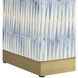 Nadene 22.5 X 12 inch Blue and Natural and Brushed Brass Accent Table