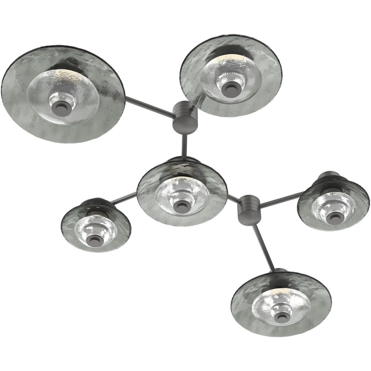 Atmosphere Cirrus LED 66.8 inch Flat Bronze Sconce/Flush Mount Ceiling Light in 3000K LED, Clear Granite, Hub & Spoke