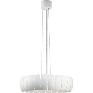 Osk LED 25 inch White Chandelier Ceiling Light, 1 Tier Small