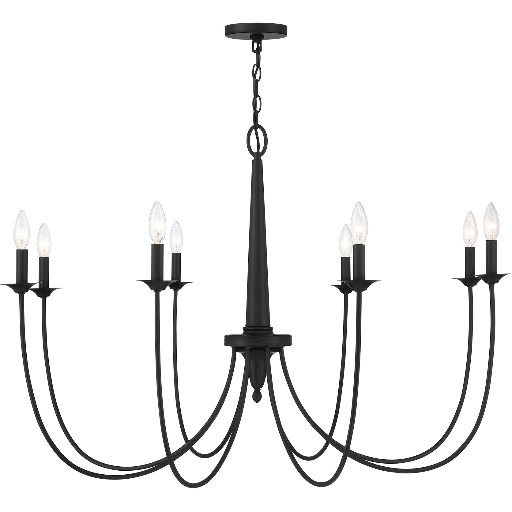 Stonecrest 8 Light 42 inch Matte Black Chandelier Ceiling Light
