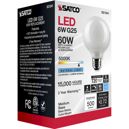Lumos LED Medium Medium 6.00 watt 5000K LED Filament