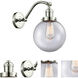 Franklin Restoration Large Beacon 1 Light 8 inch Polished Nickel Sconce Wall Light in Clear Glass, Franklin Restoration