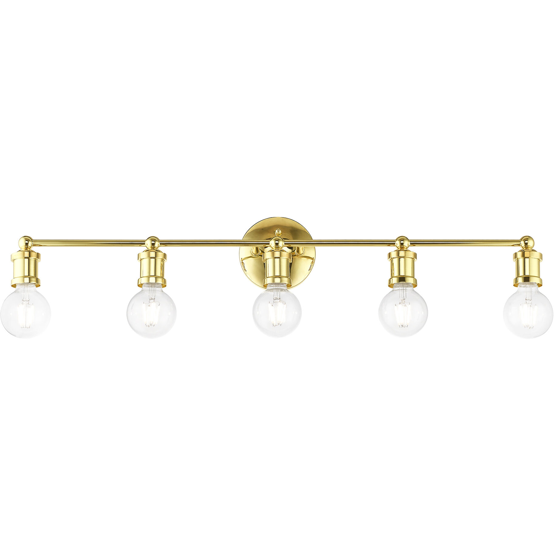 Lansdale 5 Light 34 inch Polished Brass Vanity Sconce Wall Light, Large