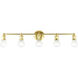 Lansdale 5 Light 34 inch Polished Brass Vanity Sconce Wall Light, Large