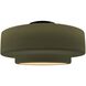 Radiance 1 Light 14.5 inch Matte Green and Matte Black Semi Flush Ceiling Light