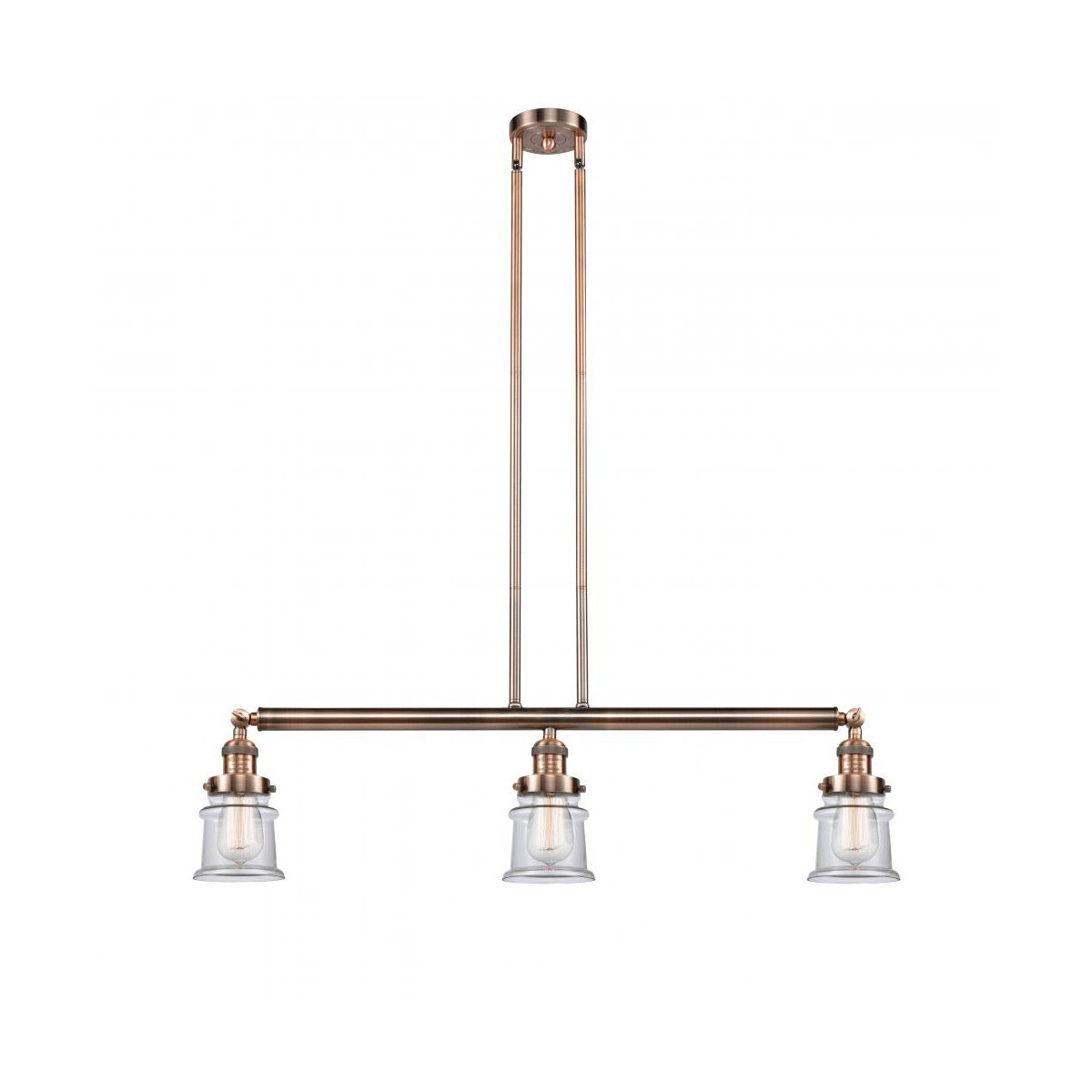 Franklin Restoration Small Canton LED 38.5 inch Antique Copper Island Light Ceiling Light in Clear Glass, Franklin Restoration