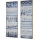 Shibori Blue with White and Antique Gold Framed Wall Art