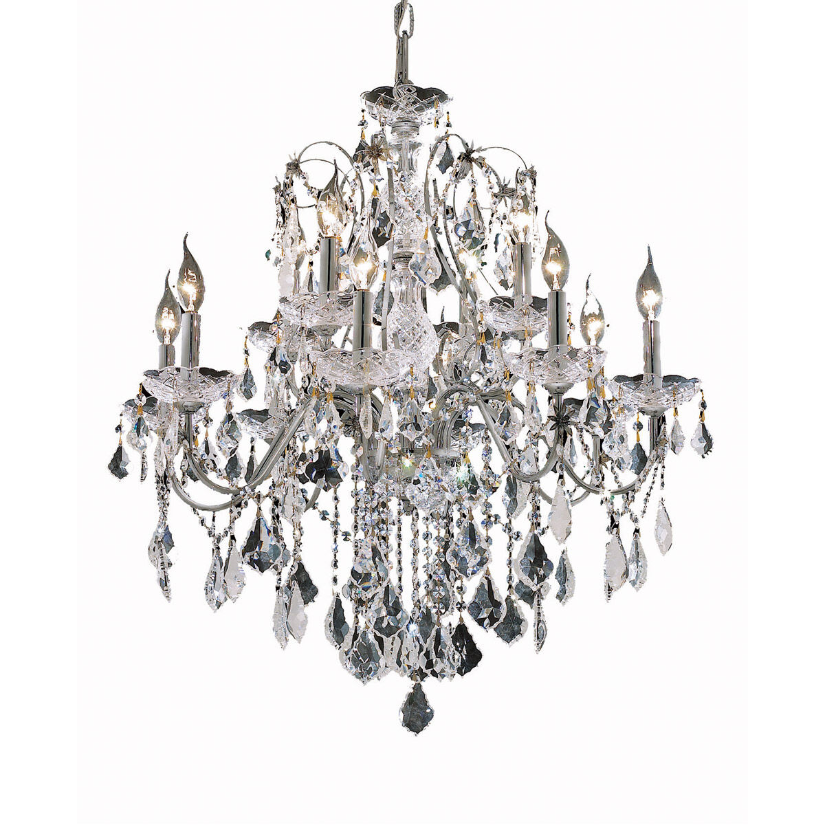 St. Francis 12 Light 28 inch Chrome Dining Chandelier Ceiling Light in Royal Cut