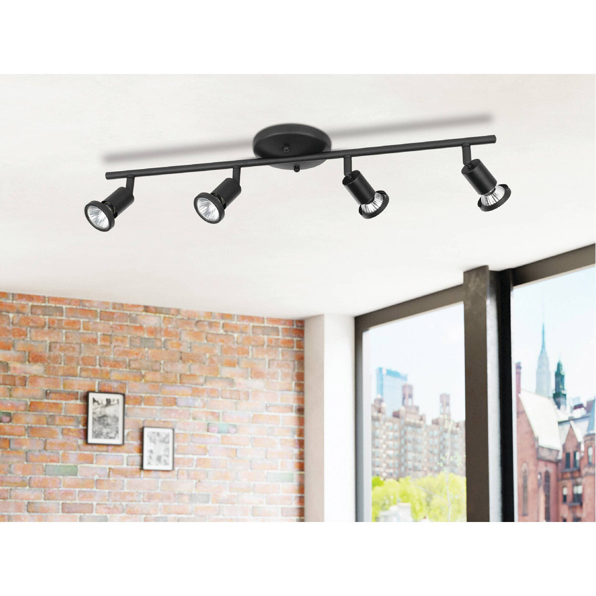 Eglo 205137A Tremendo 4 Light 120 Structured Black Track Lighting Ceiling Light