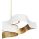 Grand Lotus 6 Light 50.5 inch Sugar White and Contemporary Gold Leaf Chandelier Ceiling Light