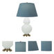 Double Gourd 31 inch 150 watt Matte Celadon Glazed Ceramic with Antique Brass Accents Table Lamp Portable Light in Bright Blue with Gray