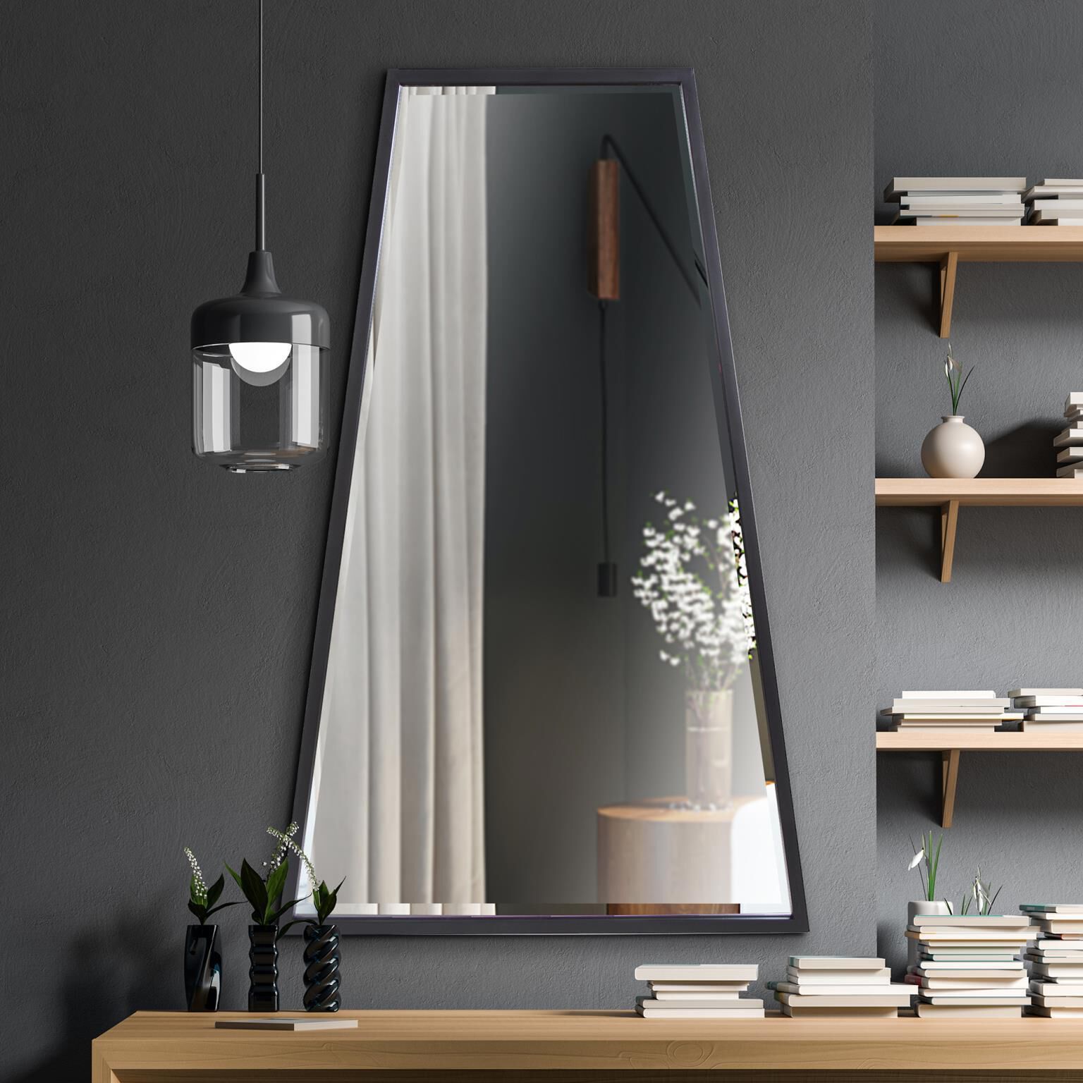 Ezra 47.5 X 30 inch Black Mirror