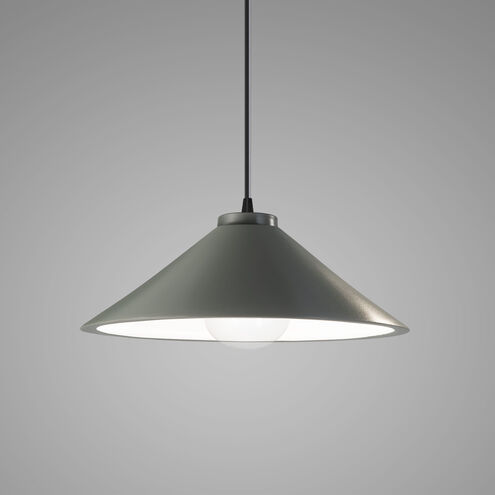 Radiance Collection LED 11.75 inch Pewter Green with Matte Black Pendant Ceiling Light