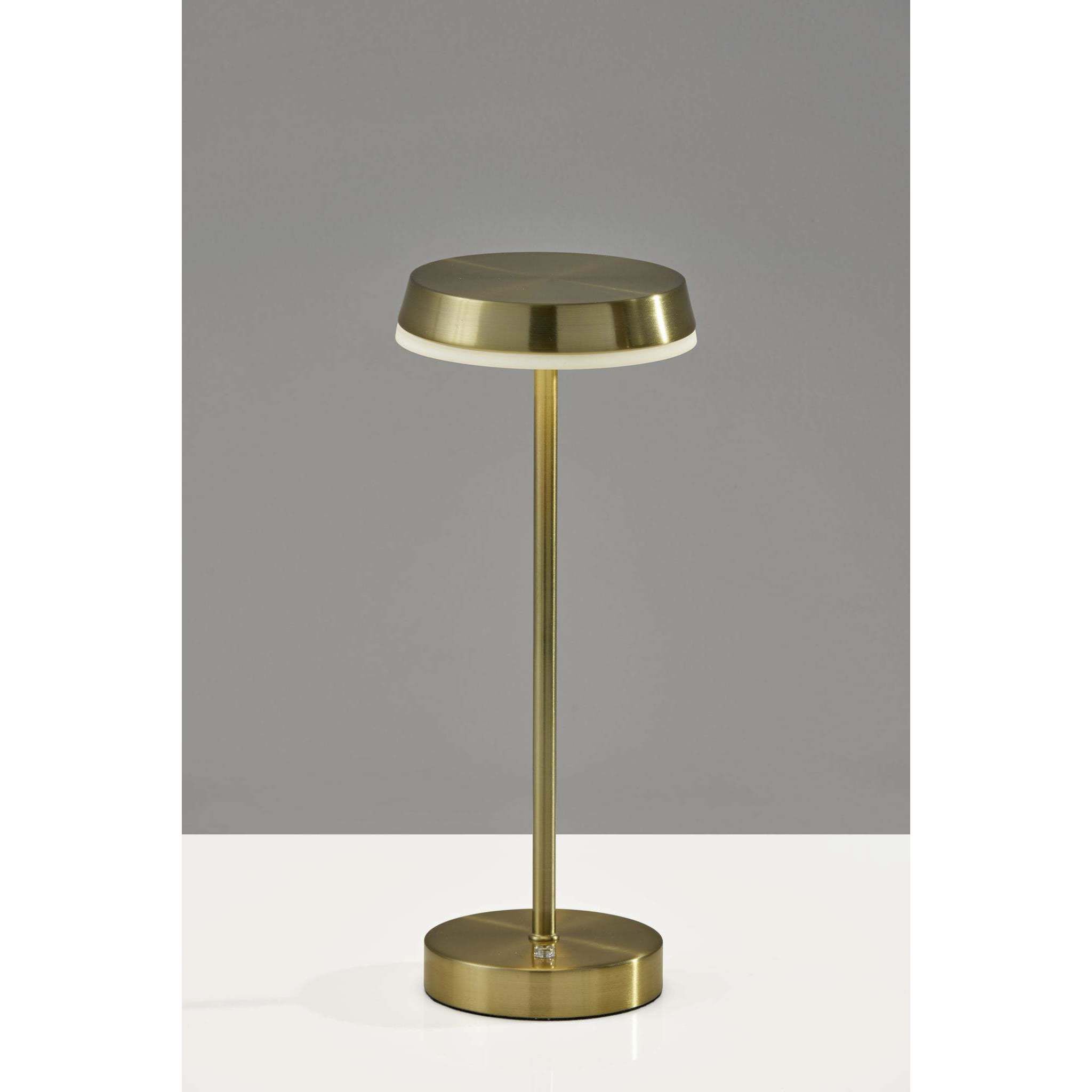 Tommy 15 inch 2.00 watt Antique Brass LED Cordless Table Lamp Portable Light