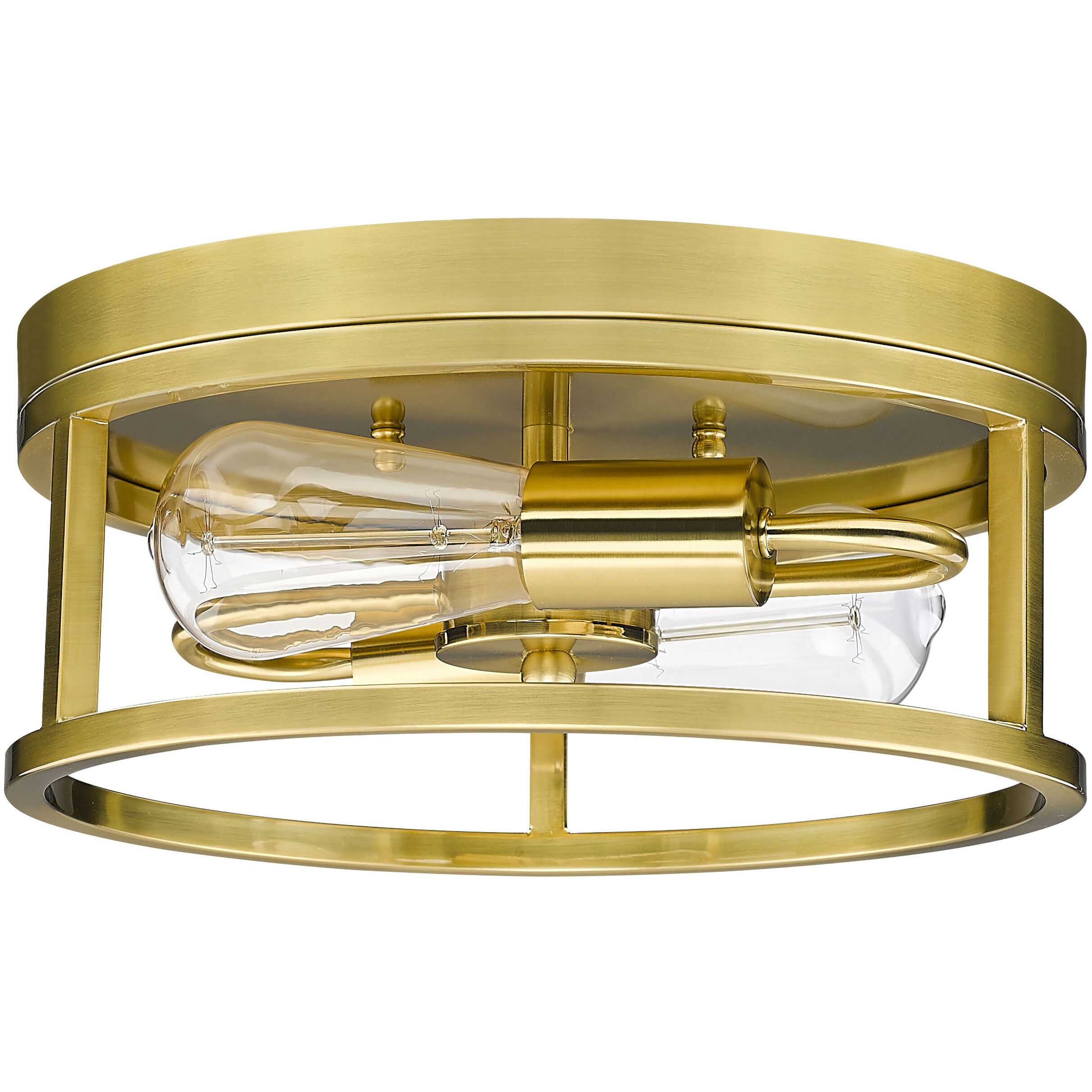 Canada 2 Light 12 inch Gold Flush Mount Ceiling Light
