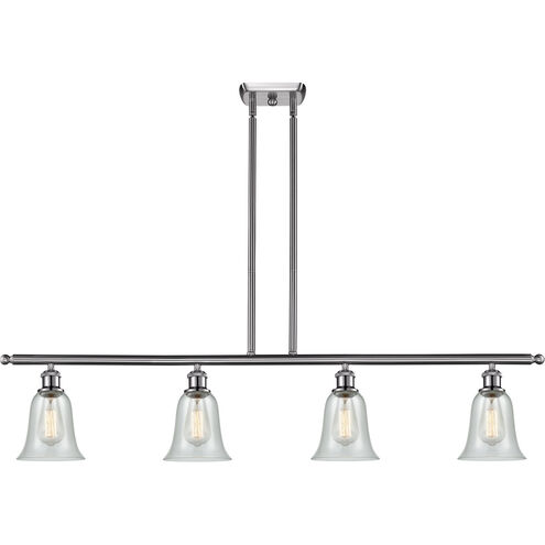 Ballston Hanover 4 Light 48 inch Brushed Satin Nickel Island Light Ceiling Light in Fishnet Glass, Ballston