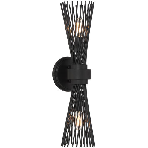 Longfellow 2 Light 5.12 inch Matte Black Wall Sconce Wall Light