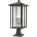 Aspen 3 Light 24.5 inch Black Outdoor Pier Mounted Fixture