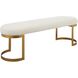 Infinity Antique Gold Leaf and Natural Faux Shearling Bench