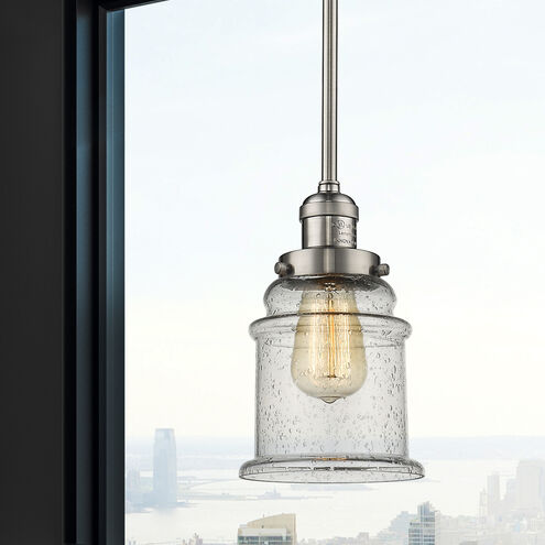 Franklin Restoration Canton 1 Light 6.5 inch Brushed Satin Nickel Mini Pendant Ceiling Light in Incandescent, Seedy, Franklin Restoration