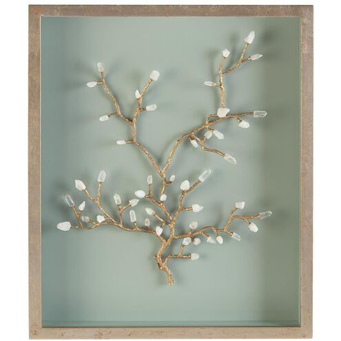 Crystal Arbor II Antiqued Silver Leaf Accent Wall Decor