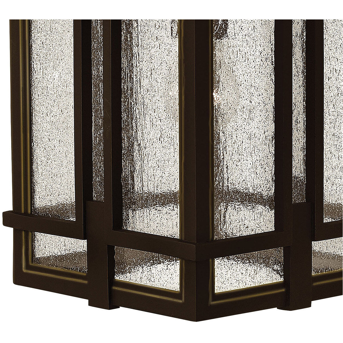 Tucker LED 15 inch Oil Rubbed Bronze Outdoor Wall Mount, Clear Seedy Glass