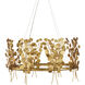 Golden Eucalyptus 8 Light 38 inch Contemporary Gold Leaf Chandelier Ceiling Light, Aviva Stanoff Collection